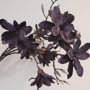 Z GALLERIE Purple Velvet Magnolia Faux Artificial Flower Branch